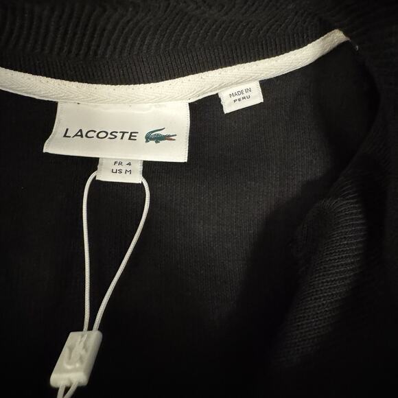 Lacoste Zip Neck Sweater Men’s Medium NWT Black - Picture 5 of 7